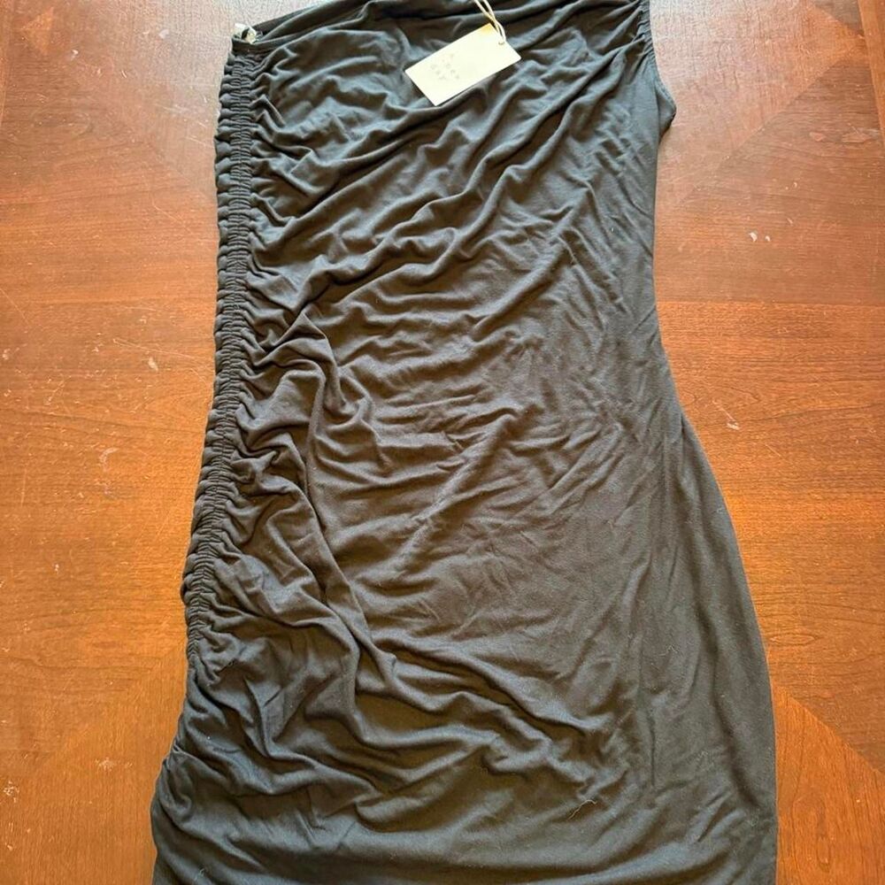 NWT A New Day black one shoulder ruched bodycon Y2K mini dress party going out M